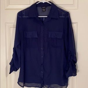 Sheer Navy Blouse